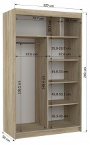 ADRK Furniture - Ormar s kliznim vratima Texas - 120 cm