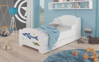 ADRK Furniture - Dječji krevet Amadis grafika - 70x140 cm s ladicom