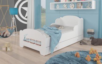 ADRK Furniture - Dječji krevet Amadis grafika - 70x140 cm s ladicom