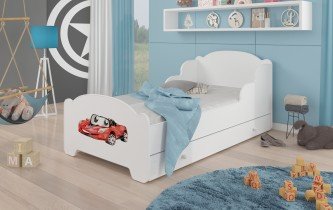 ADRK Furniture - Dječji krevet Amadis grafika - 80x160 cm s ladicom