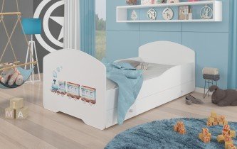 ADRK Furniture - Dječji krevet Pepe grafika - 70x140 cm s ladicom