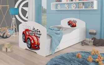 ADRK Furniture - Dječji krevet Pepe grafika - 80x160 cm s ladicom