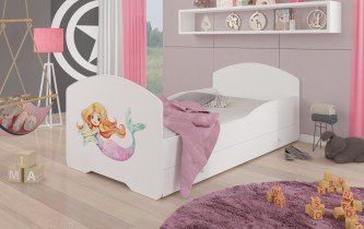 ADRK Furniture - Dječji krevet Pepe grafika - 80x160 cm s ladicom