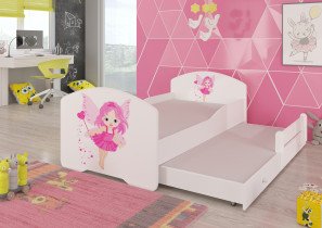 ADRK Furniture - Dječji krevet Pepe II grafika s dodatnim ležajem - 70x140 cm