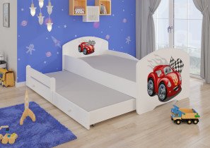 ADRK Furniture - Dječji krevet Pepe II grafika s dodatnim ležajem - 80x160 cm
