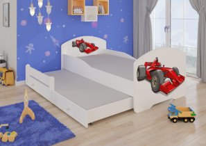 ADRK Furniture - Dječji krevet Pepe II grafika s dodatnim ležajem - 70x140 cm