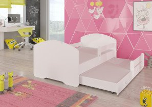 ADRK Furniture - Dječji krevet Pepe II s dodatnim ležajem - 70x140 cm s ogradom