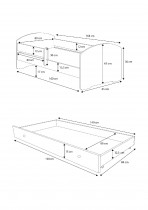 ADRK Furniture - Dječji krevet Pepe II Princess i konjić z dodatnim ležajem s zaštitnom ogradom - 80x160 cm