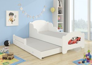 ADRK Furniture - Dječji krevet Amadis II grafika s dodatnim ležajem - 80x160 cm 