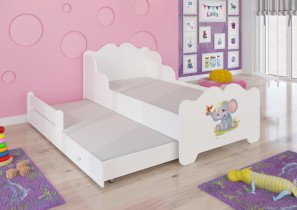 ADRK Furniture - Dječji krevet Ximena II s motivom i dodatnim ležajem - 70x140 cm
