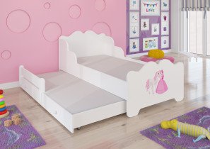 ADRK Furniture - Dječji krevet Ximena II s motivom i dodatnim ležajem - 70x140 cm