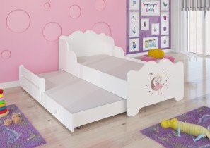 ADRK Furniture - Dječji krevet Ximena s motivom i dodatnim ležajem - 80x160 cm