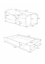 ADRK Furniture - Dječji krevet Ximena II s dodatnim ležajem - 80x160 cm