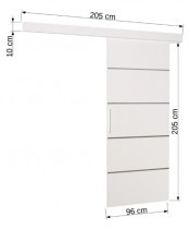 ADRK Furniture - Klizna pregradna vrata Tony 96 - bijela