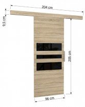 ADRK Furniture - Klizna pregradna vrata Alena 90 - pepeljasta