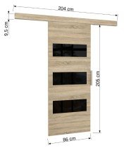 ADRK Furniture - Klizna pregradna vrata Ares 80 - sonoma hrast