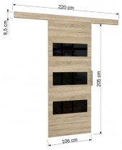 ADRK Furniture - Klizna pregradna vrata Ares 100 - sonoma hrast