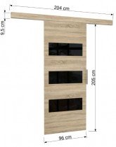 ADRK Furniture - Klizna pregradna vrata Ares 90 - pepeljasta