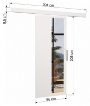 ADRK Furniture - Klizna pregradna vrata Malta 90 - bijela