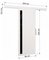 ADRK Furniture - Klizna pregradna vrata Lira 90 - bijela