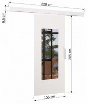 ADRK Furniture - Klizna pregradna vrata Nela 100 - pepeljasta