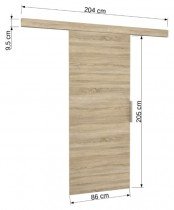 ADRK Furniture - Klizna pregradna vrata Pixi 86 - pepeljasta