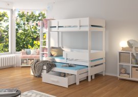 ADRK Furniture - Krevet na kat Etapo 90x200 cm s dodatnim ležajem