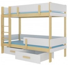 ADRK Furniture - Krevet na kat Etiona 80x180 cm - bor/bijela