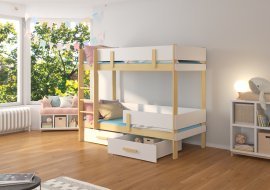 ADRK Furniture - Krevet na kat Etiona 80x180 cm - bor/bijela