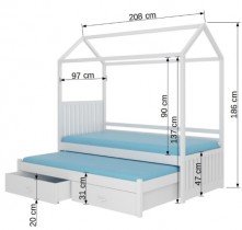 ADRK Furniture - Dječji krevet Jonaszek - 90x200 cm - bor