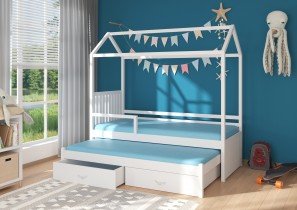ADRK Furniture - Dječji krevet Jonaszek s zaštitnom ogradom - 80x190 cm 