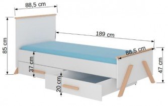 ADRK Furniture - Dječji krevet Koral - 80x190 cm