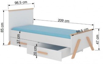 ADRK Furniture - Dječji krevet Koral - 90x200 cm 