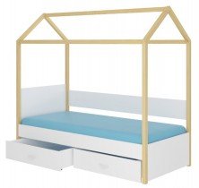 ADRK Furniture - Dječji krevet Otello - 90x200 cm - bor/bijela