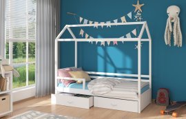 ADRK Furniture - Dječji krevet Rose s zaštitnom ogradom - 80x190 cm 