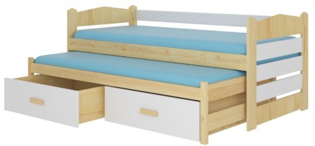 ADRK Furniture - Dječji krevet Tiarro - 80x180 cm - bor/bijela