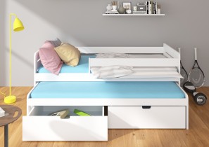 ADRK Furniture - Dječji krevet Tomi s zaštitnom ogradom - 90x200 cm
