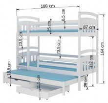 ADRK Furniture - Krevet na kat Aldo - 80x180 cm 