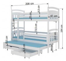 ADRK Furniture - Krevet na kat Aldo - 90x200 cm 