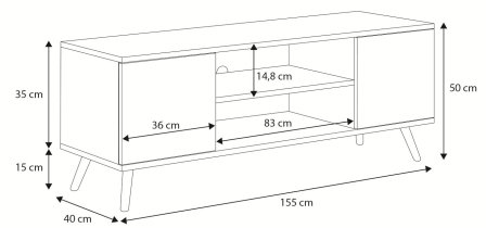 ADRK Furniture - Tv element Petra 155x50 cm
