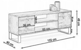ADRK Furniture - Tv element Petra 155x49 cm