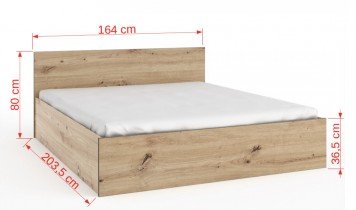ADRK Furniture - Krevet Pola - 160x200 cm