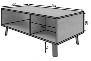 ADRK Furniture - Stolić za dnevni boravak Lofton - Artisan hrast