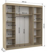 ADRK Furniture - Ormar s kliznim vratima Austin - 200 cm