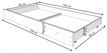 ADRK Furniture - Dječji krevet Medvedek s ladicom - črna - 80x160 cm