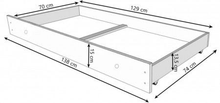 ADRK Furniture - Dječji krevet Casimo s ladicom - 70x140 cm