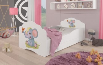 ADRK Furniture - Dječji krevet Casimo grafika s ladicom - 70x140 cm