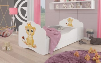 ADRK Furniture - Dječji krevet Casimo grafika s ladicom - 70x140 cm