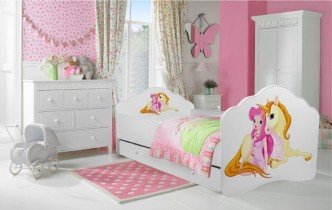 ADRK Furniture - Dječji krevet Casimo grafika s ladicom - 80x160 cm