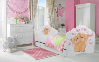 ADRK Furniture - Dječji krevet Casimo grafika s ladicom - 70x140 cm